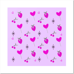 Pink sweets pattern Posters and Art